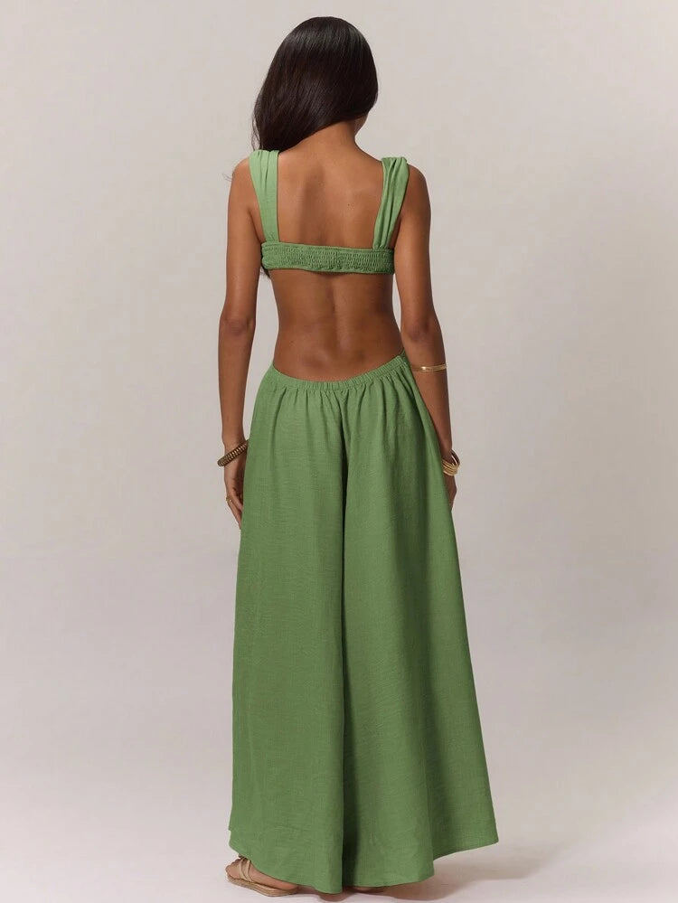 Olive Drape Dress