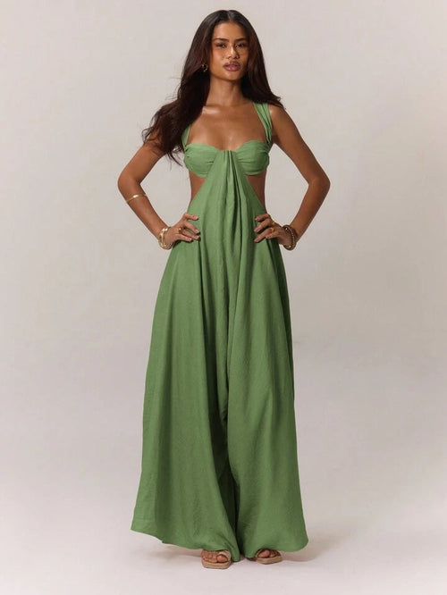 Olive Drape Dress