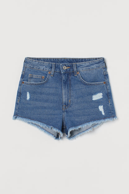 Low Rise Denim Shorts