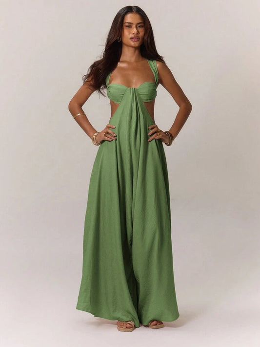 Olive Drape Dress