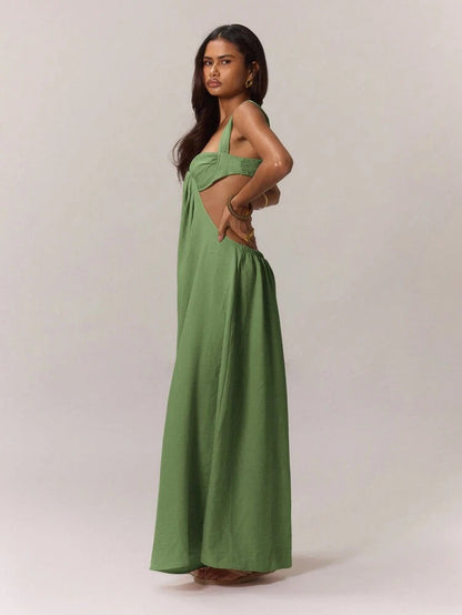 Olive Drape Dress
